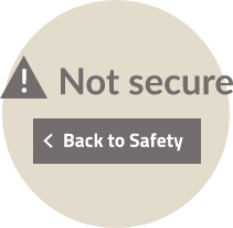 a not secure and back to safety warning icon