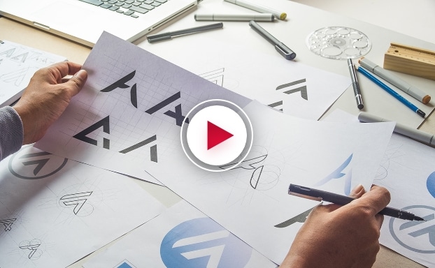 a video thumbnail with logo design mockups