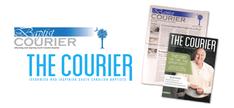 Baptist Courier then and now graphic