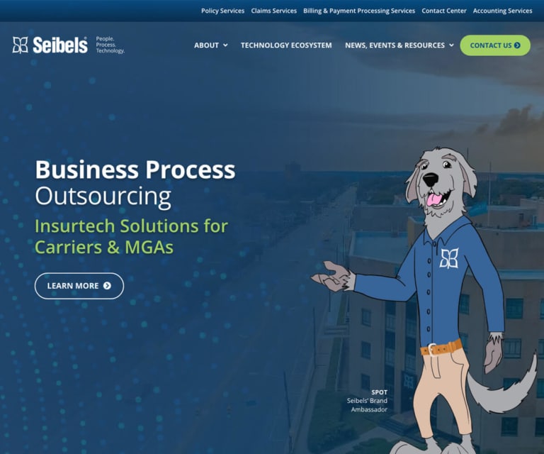 a look at the updated website homepage for Seibels