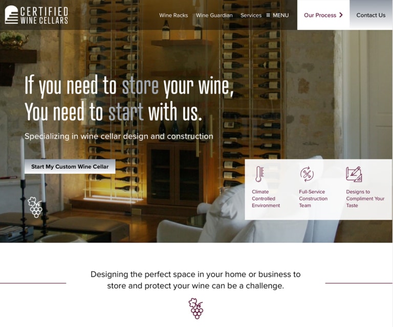 a look at Certified Wine Cellar's updated website homepage