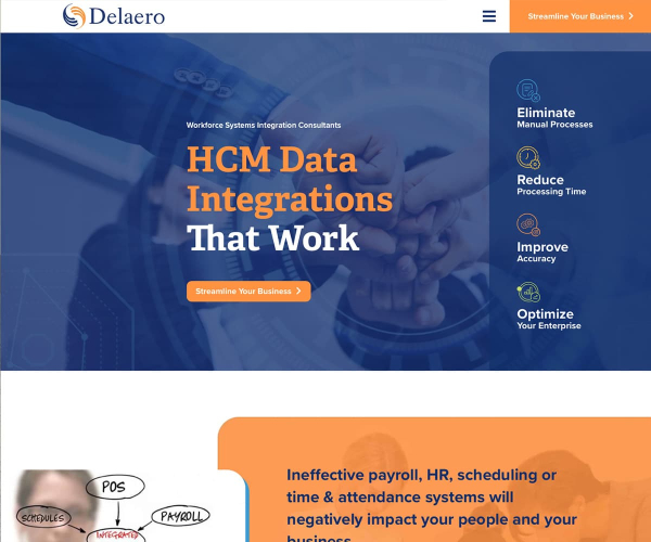 a view of Delearo's updated website homepage