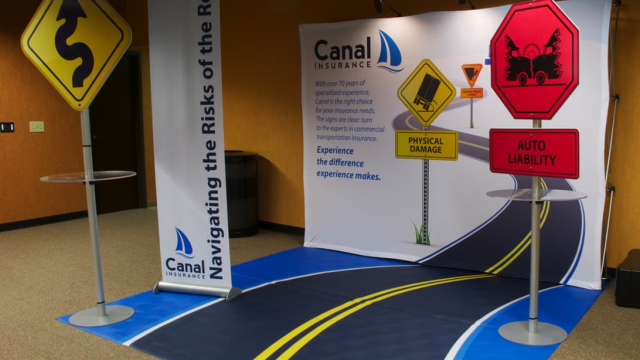 a canal insurance tradeshow display