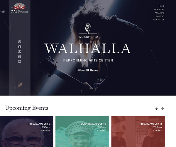 a view of Walhalla's updated website homepage