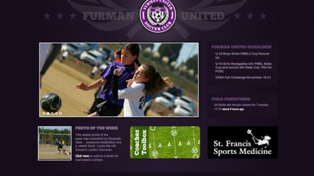 an image of the old website homepage of Furman United