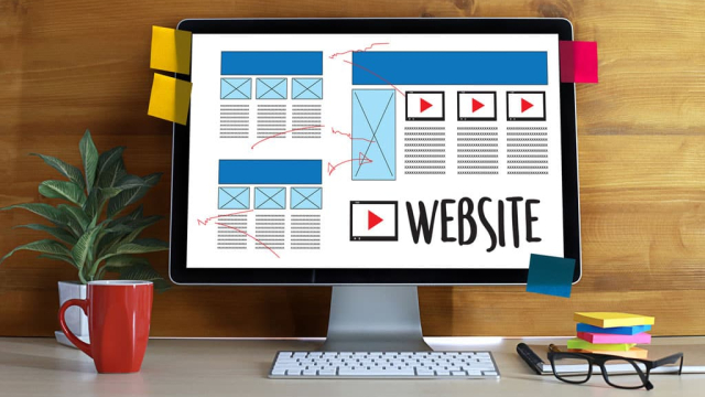 web design project on iMac computer