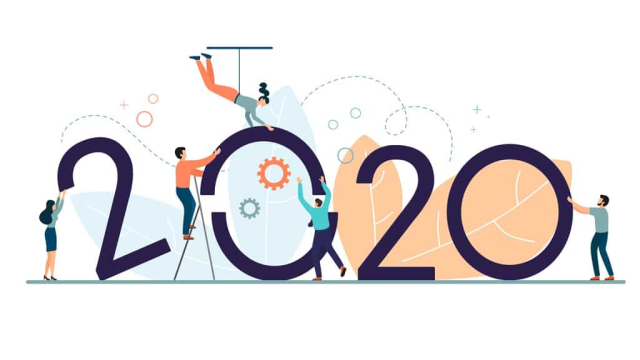 illustration showing numbers 2020 being redesigned