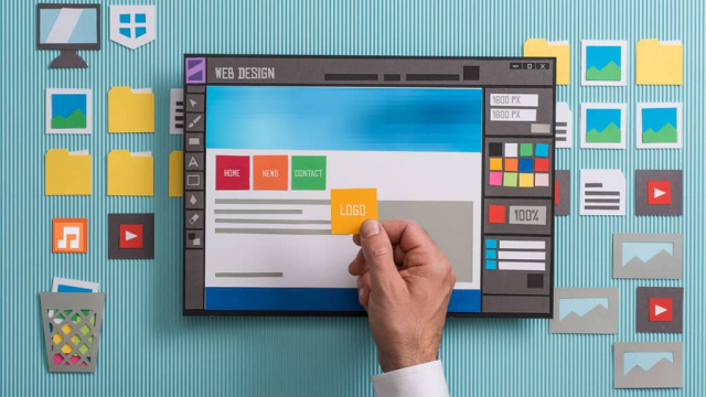 web designer laying out web design process